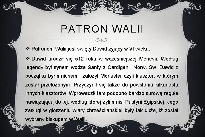 Kto jest patronem Walii? Poznaj historię świętego Dawida i jego znaczenie