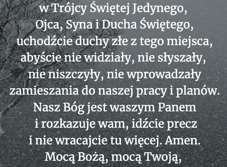 Modlitwa egzorcyzm o odrzucenie wszystkiego co szkodzi i blokuje negatywne siły