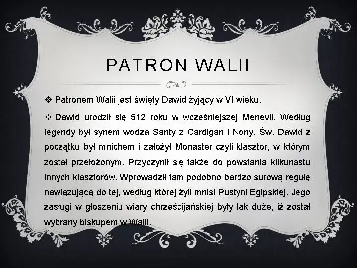Kto jest patronem Walii? Poznaj historię świętego Dawida i jego znaczenie